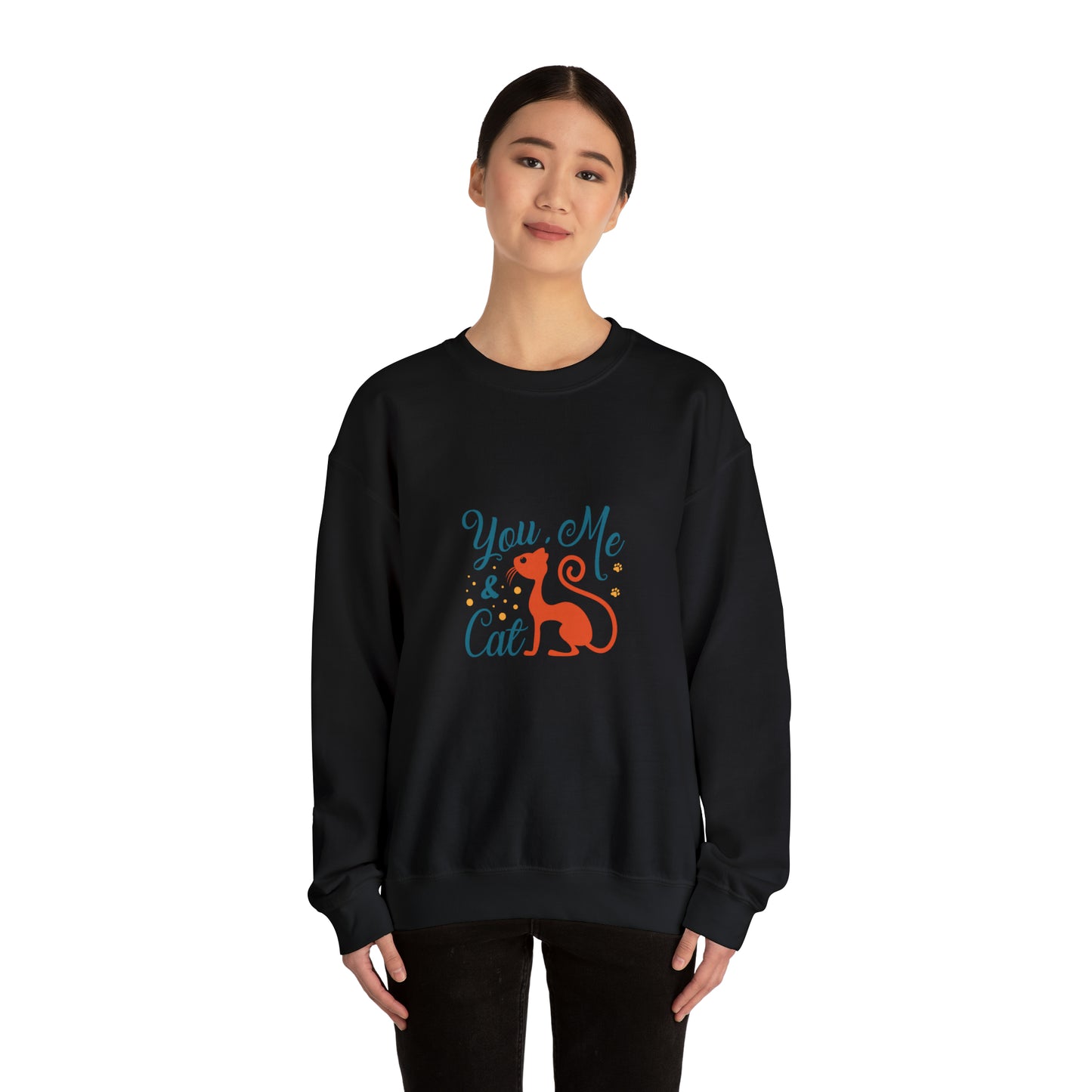 You me and cat Heavy Blend™ Crewneck Sweatshirt for women