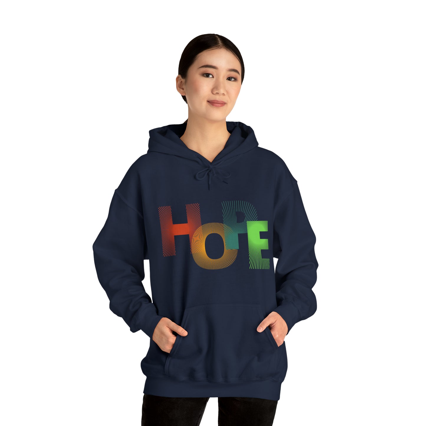 Beautiful and colourful HOPE Heavy Blend™ Hooded Sweatshirt for men and women