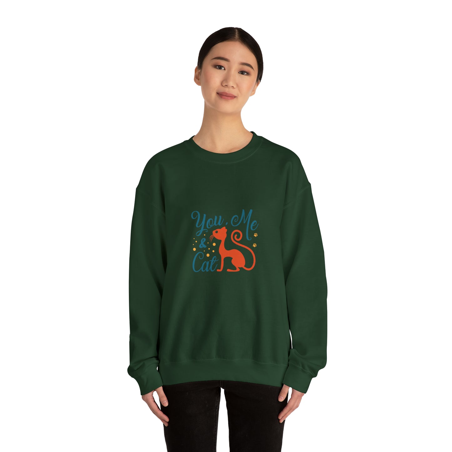 You me and cat Heavy Blend™ Crewneck Sweatshirt for women