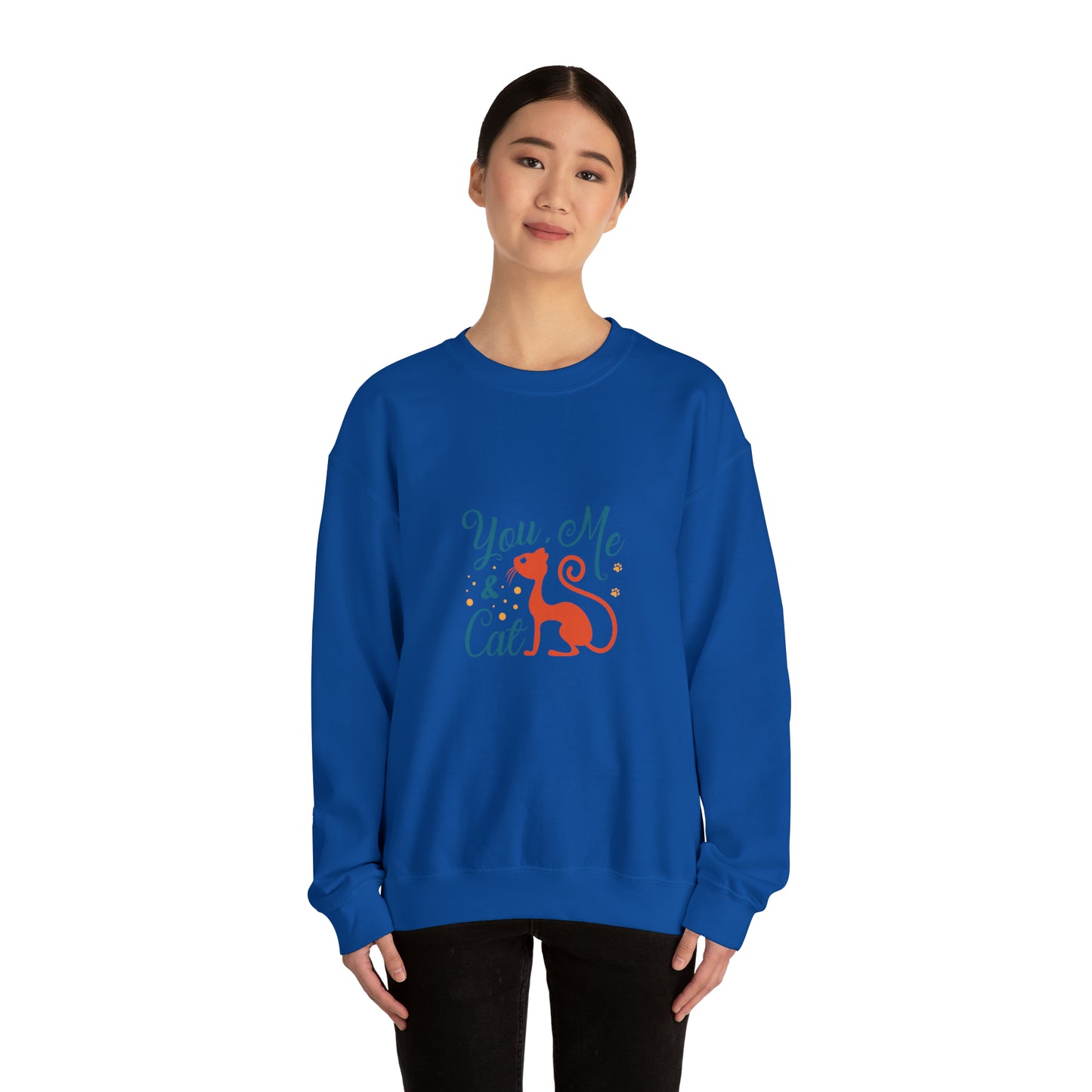 You me and cat Heavy Blend™ Crewneck Sweatshirt for women