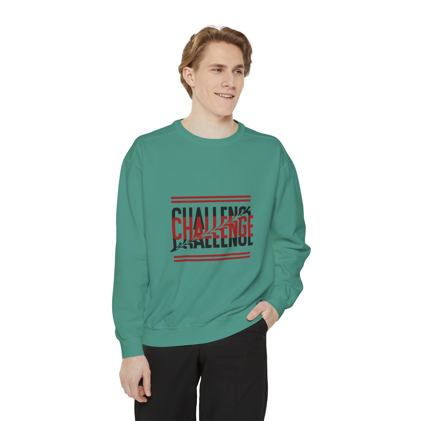 Beautiful Creative Challenge print men and women and Garment-Dyed Sweatshirt