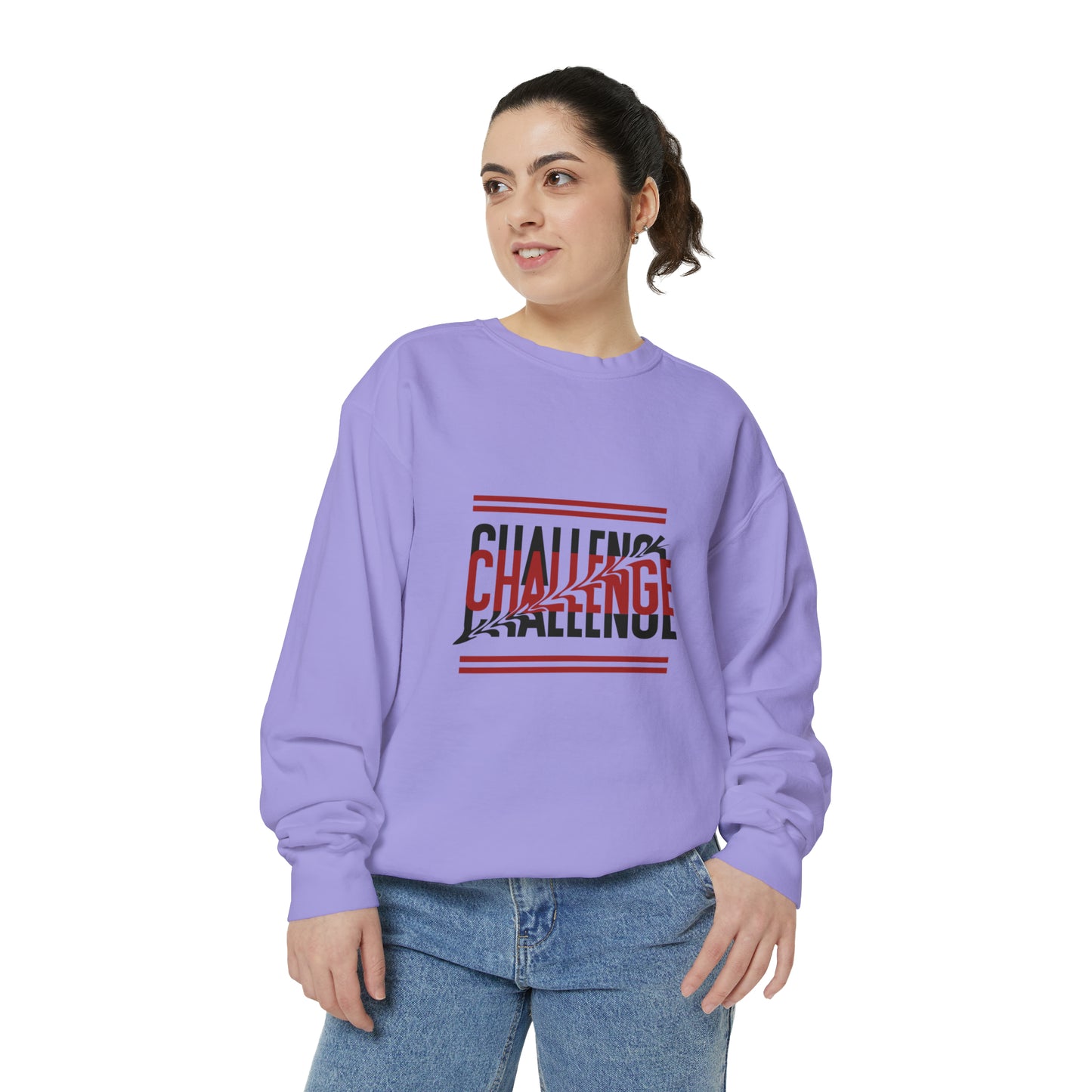Beautiful Creative Challenge print men and women and Garment-Dyed Sweatshirt