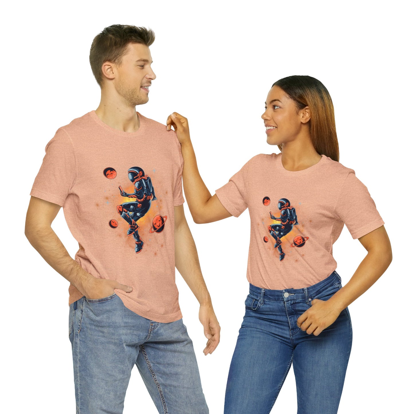 Beautiful Astronaut Jersey Short Sleeve T-Shirt for men and women