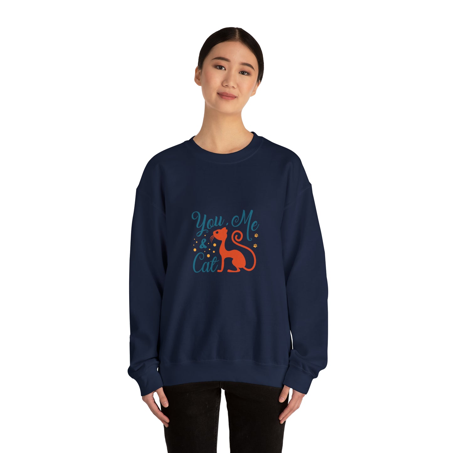You me and cat Heavy Blend™ Crewneck Sweatshirt for women