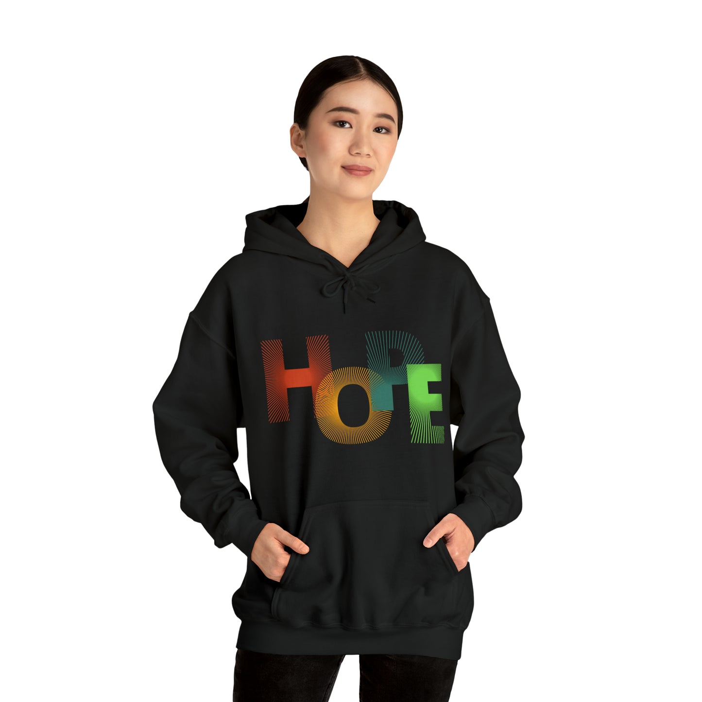 Beautiful and colourful HOPE Heavy Blend™ Hooded Sweatshirt for men and women