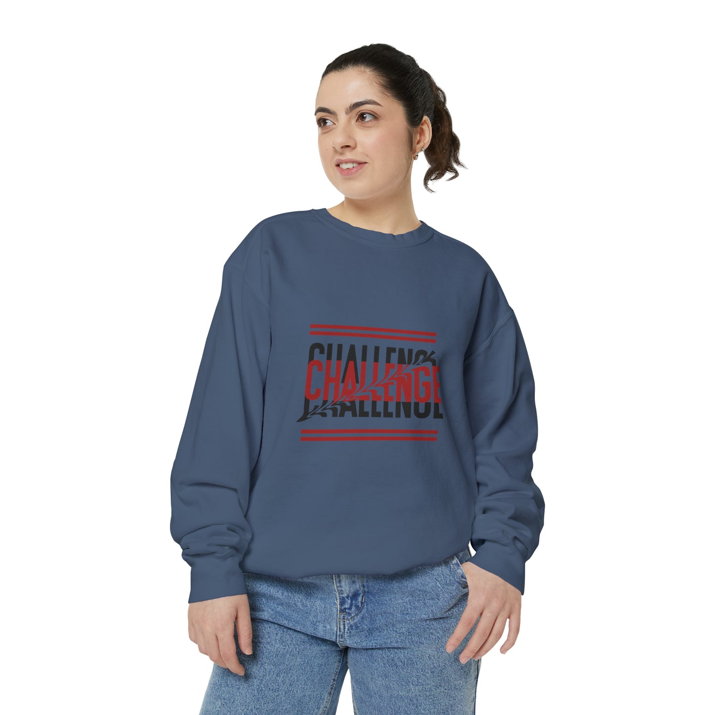 Beautiful Creative Challenge print men and women and Garment-Dyed Sweatshirt