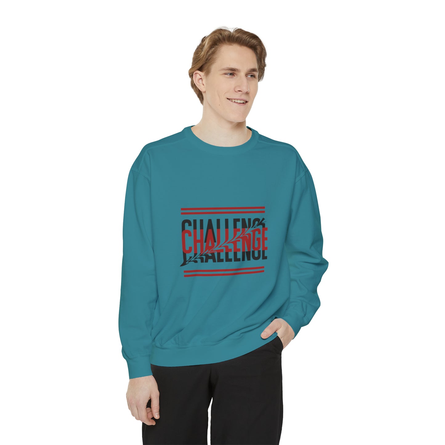 Beautiful Creative Challenge print men and women and Garment-Dyed Sweatshirt