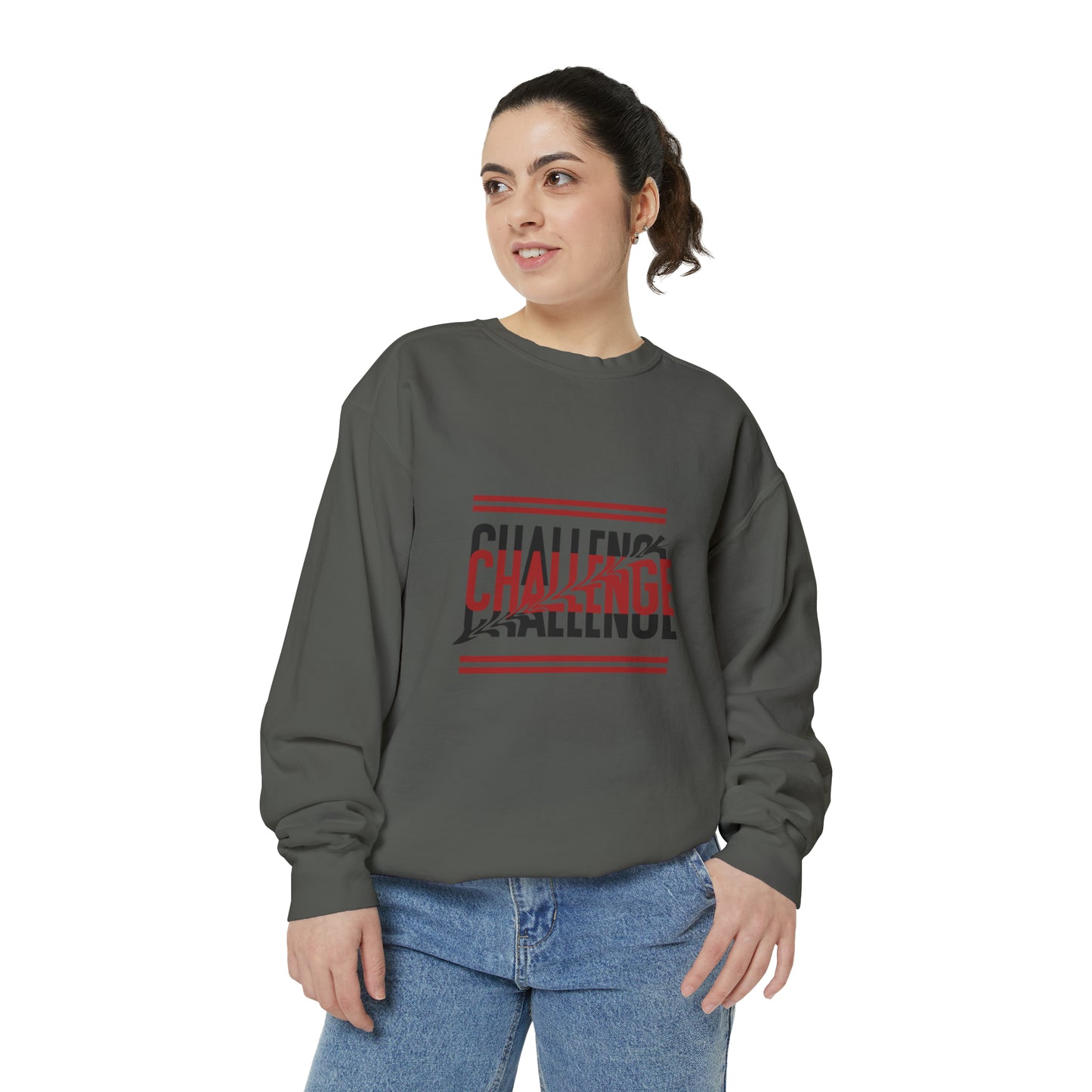 Beautiful Creative Challenge print men and women and Garment-Dyed Sweatshirt
