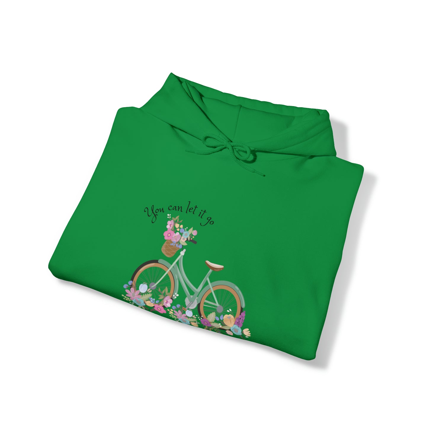 Beautiful and Colourful bicycle with flowers you can let it go Heavy Blend™ Hooded Sweatshirt for women