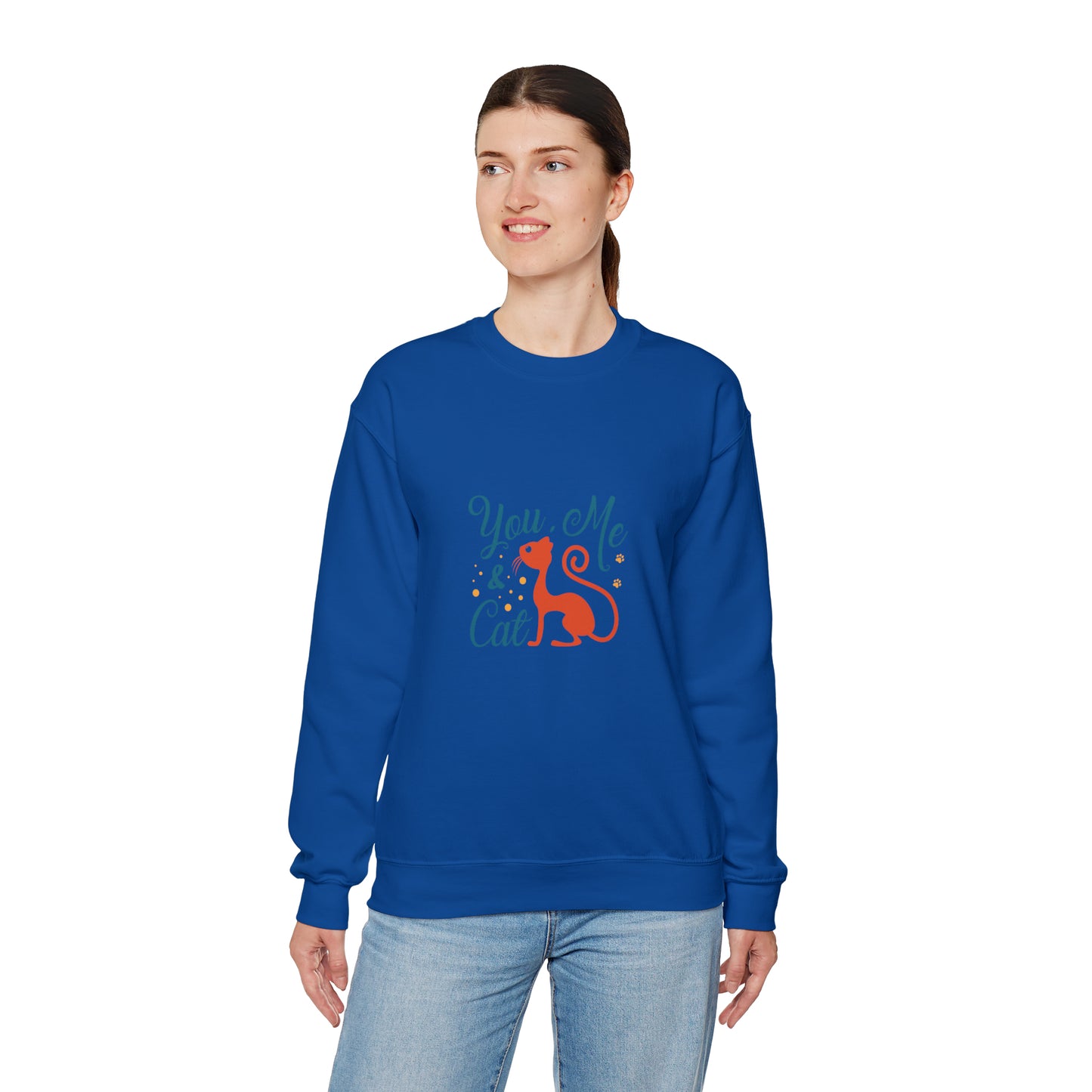 You me and cat Heavy Blend™ Crewneck Sweatshirt for women
