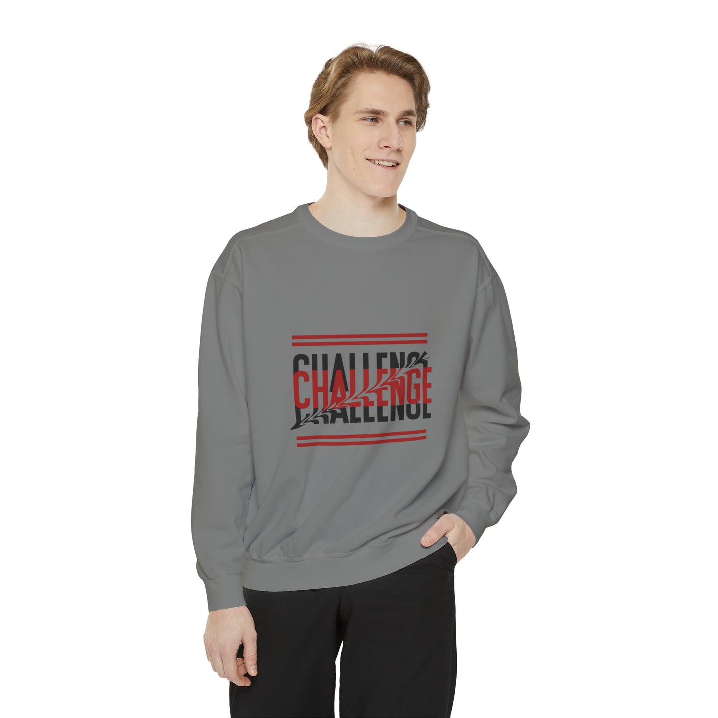 Beautiful Creative Challenge print men and women and Garment-Dyed Sweatshirt