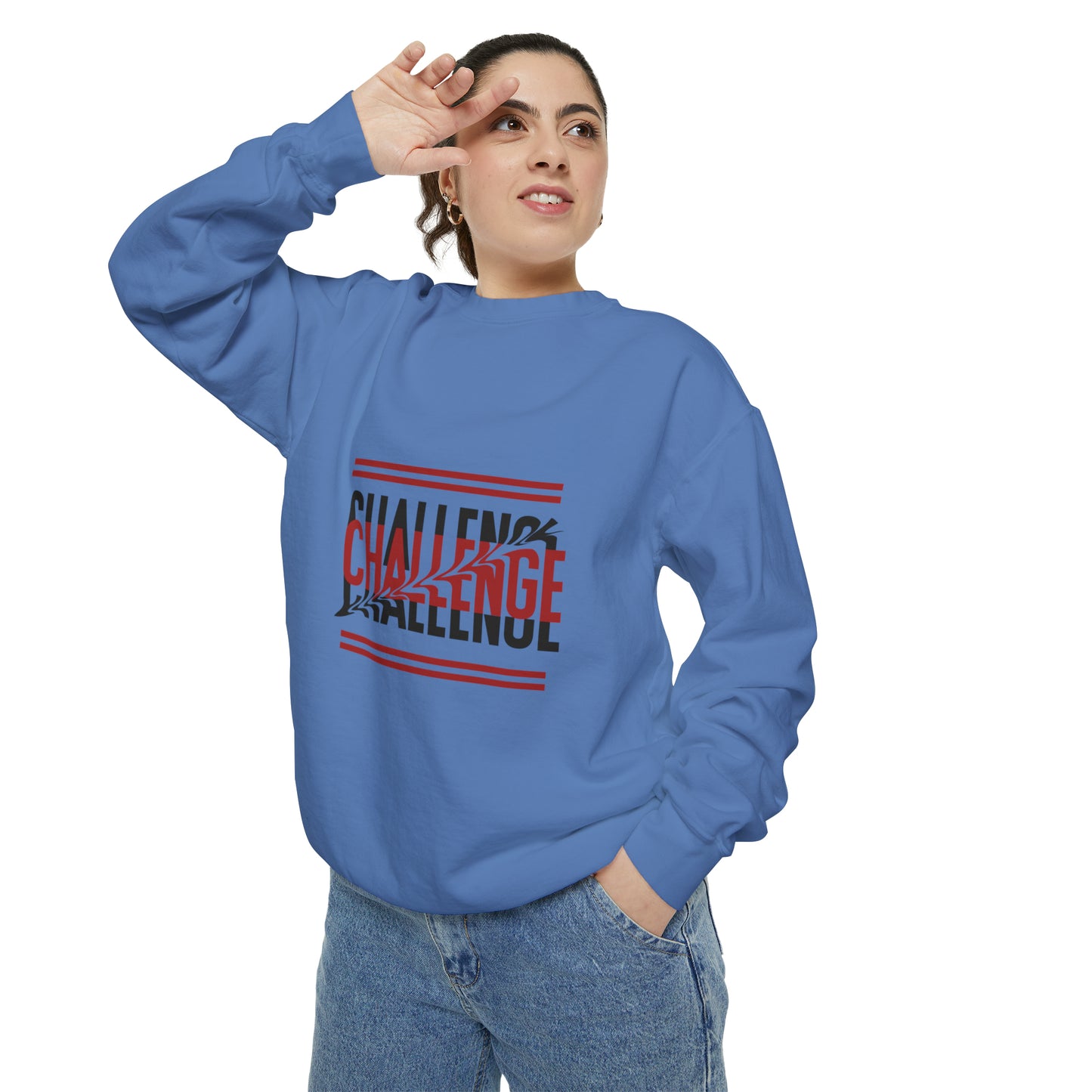 Beautiful Creative Challenge print men and women and Garment-Dyed Sweatshirt