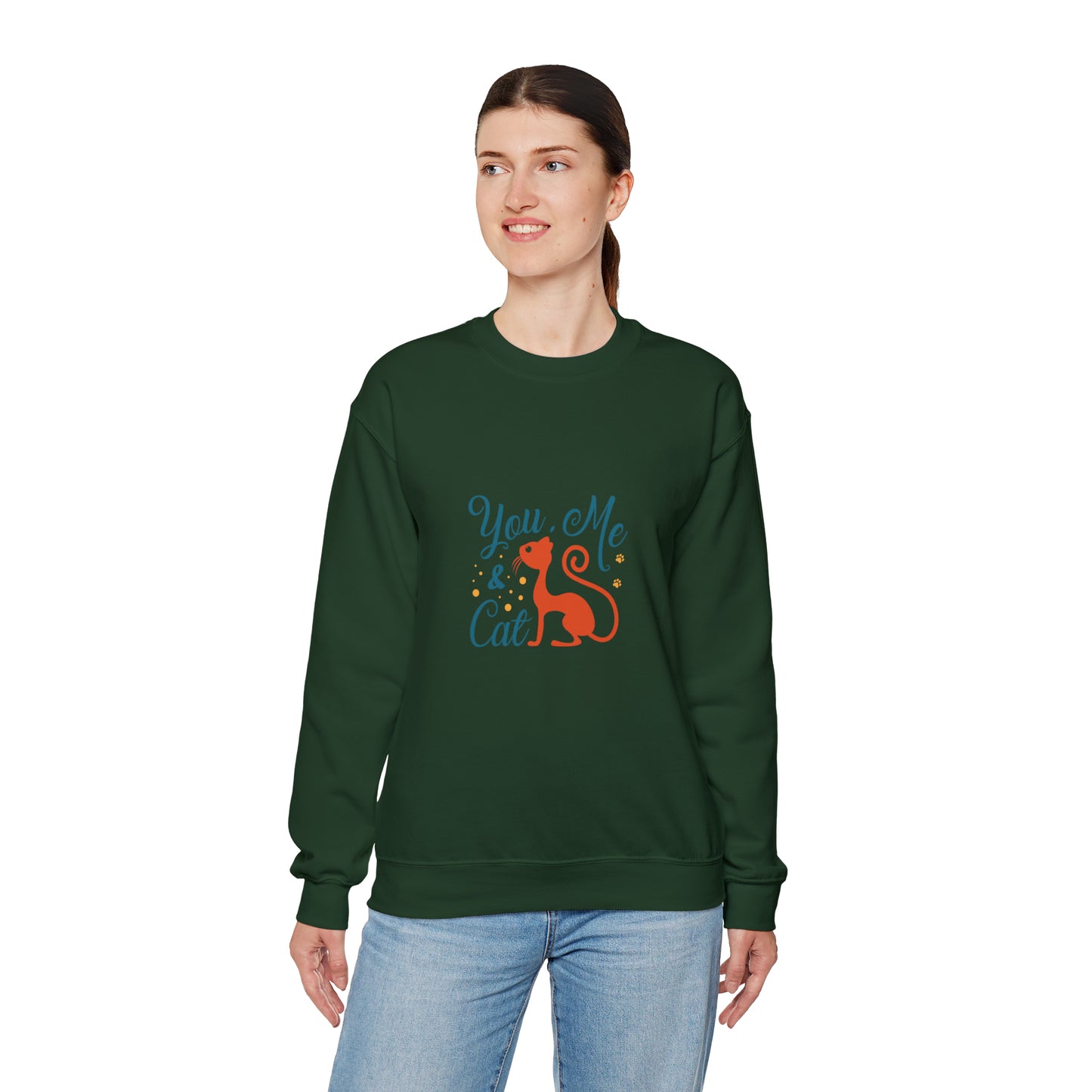 You me and cat Heavy Blend™ Crewneck Sweatshirt for women