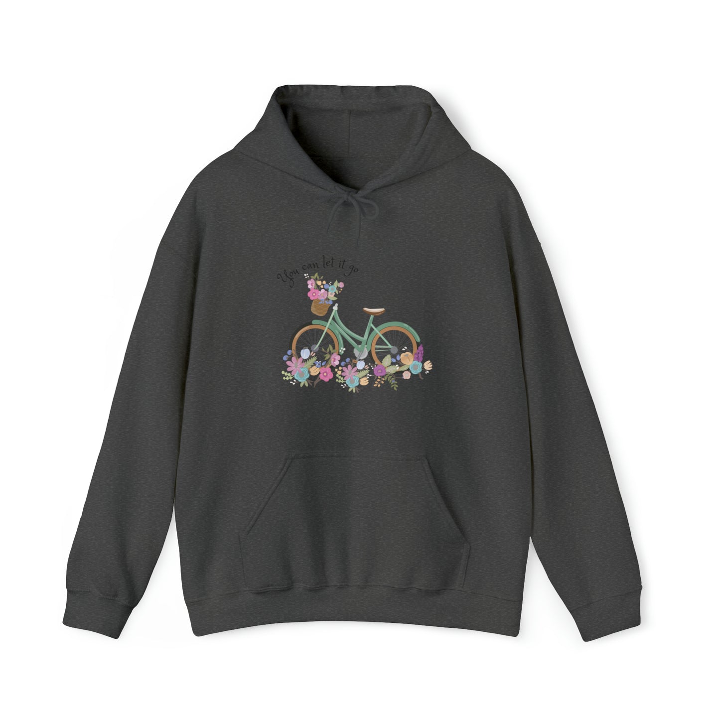 Beautiful and Colourful bicycle with flowers you can let it go Heavy Blend™ Hooded Sweatshirt for women