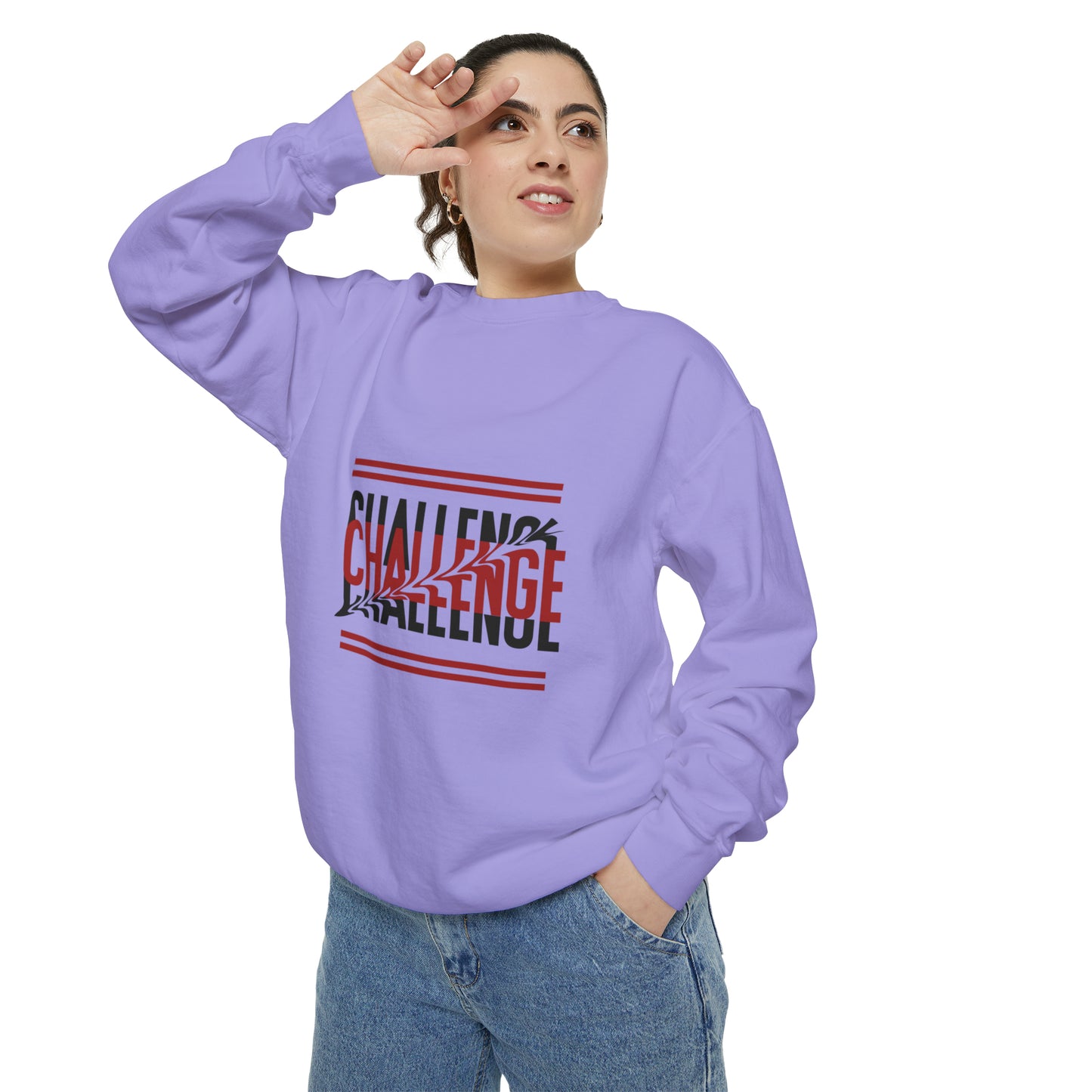 Beautiful Creative Challenge print men and women and Garment-Dyed Sweatshirt