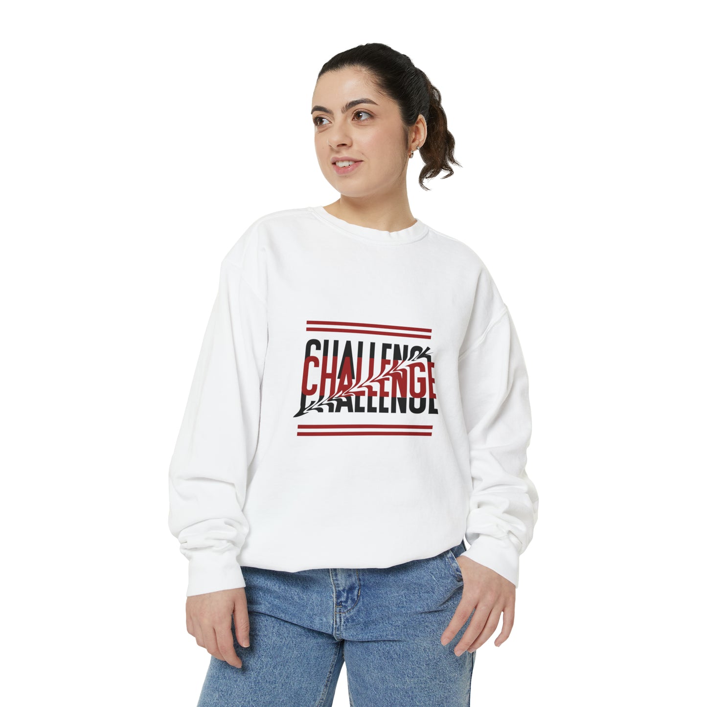 Beautiful Creative Challenge print men and women and Garment-Dyed Sweatshirt