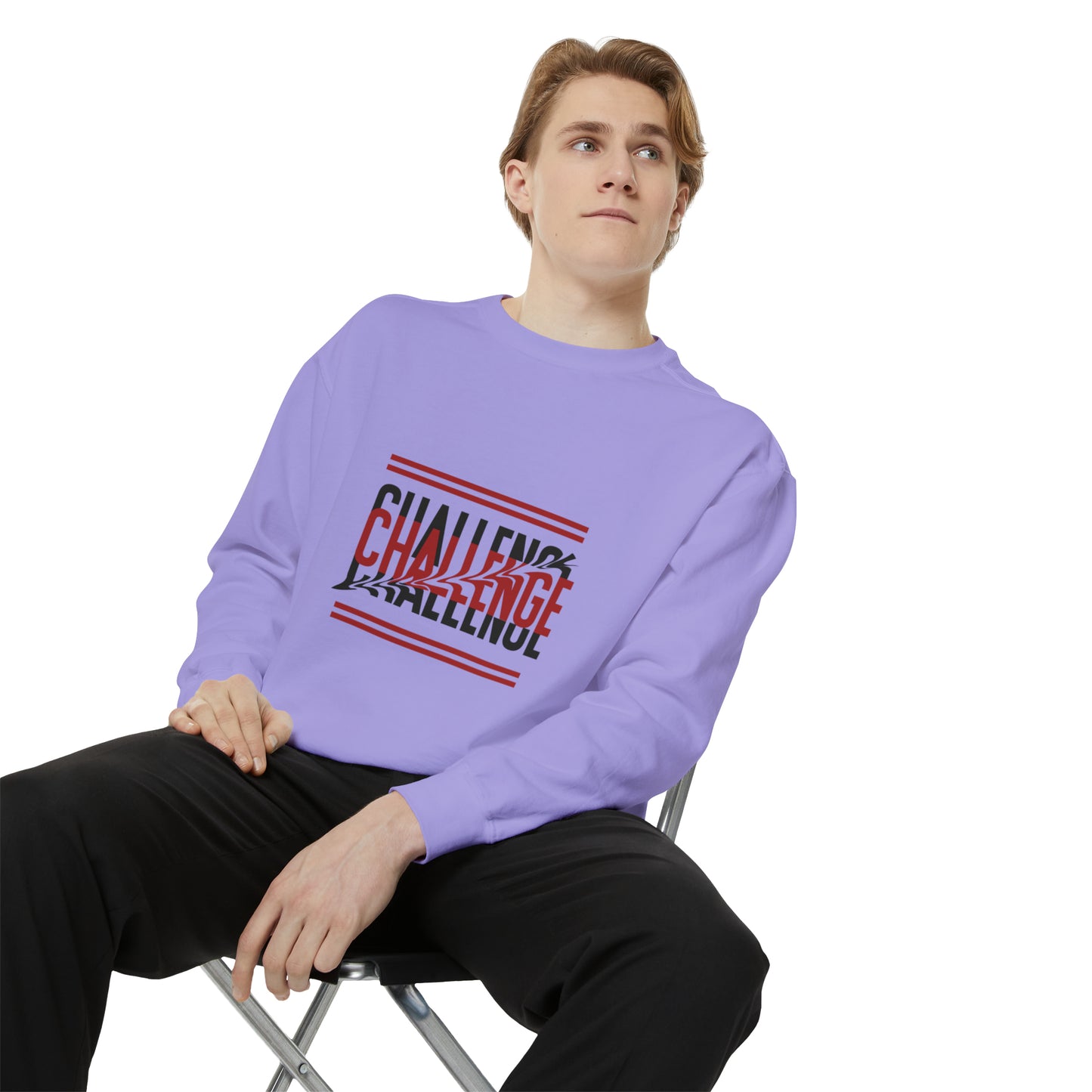 Beautiful Creative Challenge print men and women and Garment-Dyed Sweatshirt