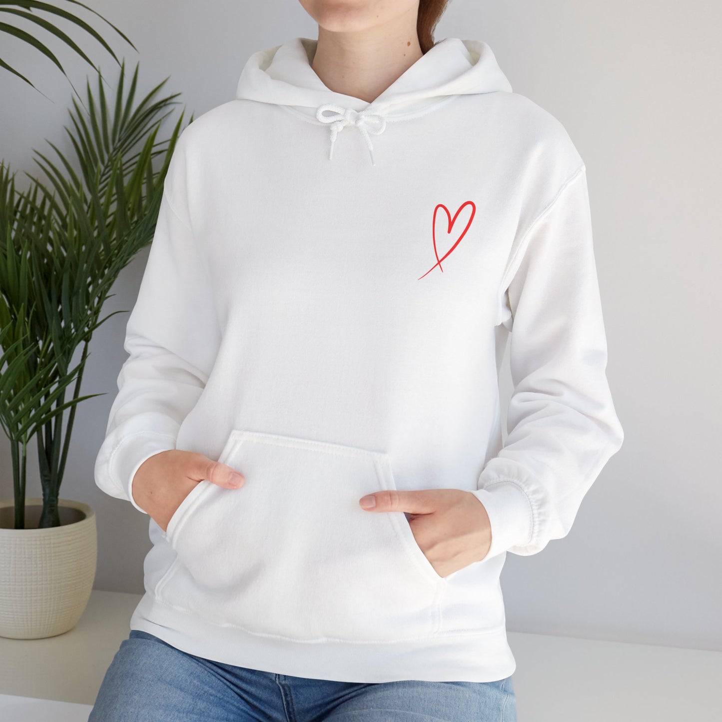 Red heart valentine's special Heavy Hooded Sweatshirt for men and women