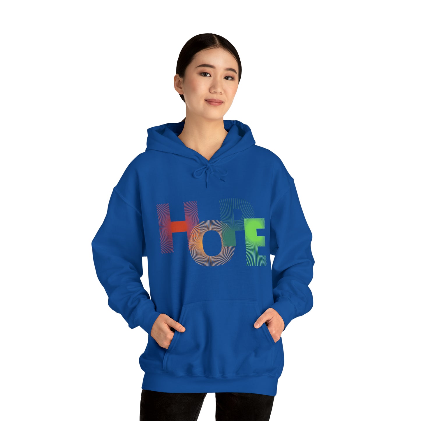 Beautiful and colourful HOPE Heavy Blend™ Hooded Sweatshirt for men and women
