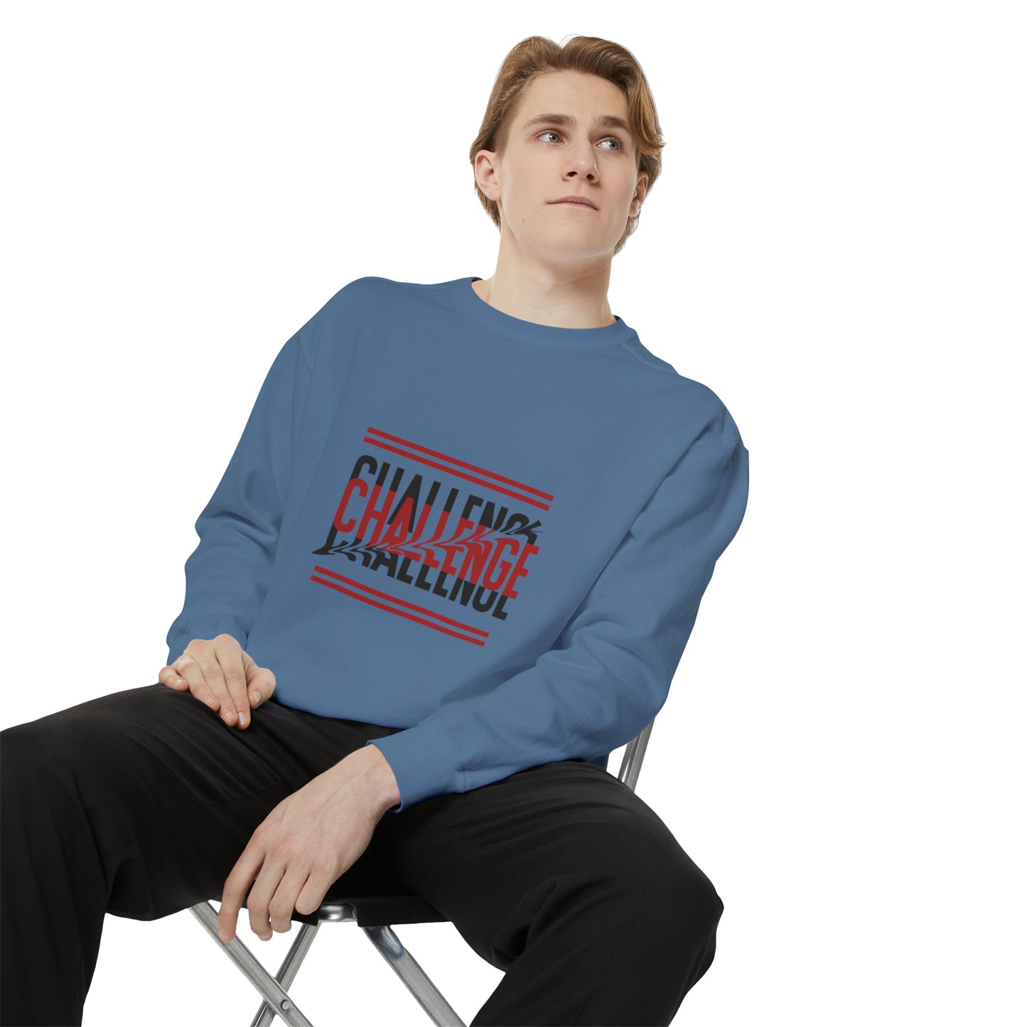 Beautiful Creative Challenge print men and women and Garment-Dyed Sweatshirt