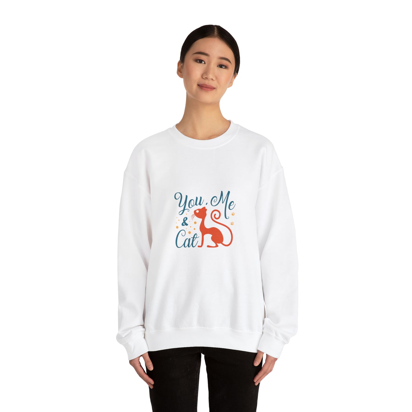 You me and cat Heavy Blend™ Crewneck Sweatshirt for women