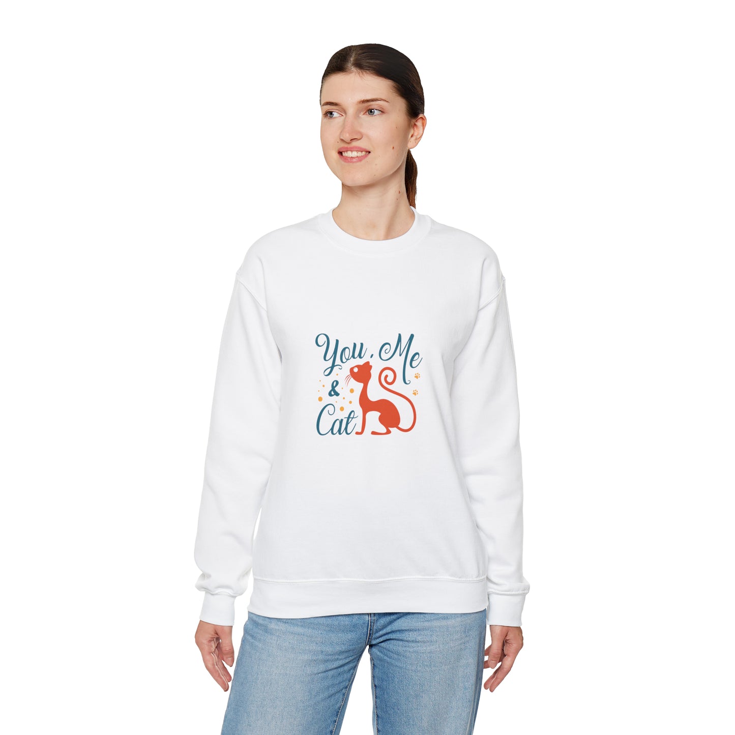 You me and cat Heavy Blend™ Crewneck Sweatshirt for women