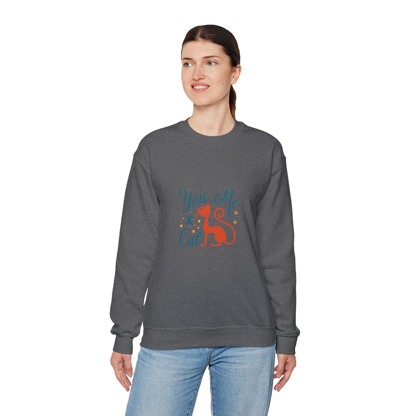 You me and cat Heavy Blend™ Crewneck Sweatshirt for women