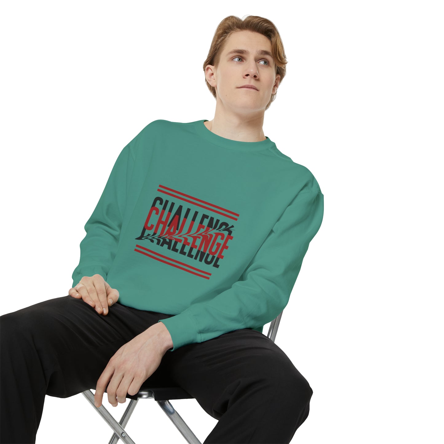 Beautiful Creative Challenge print men and women and Garment-Dyed Sweatshirt