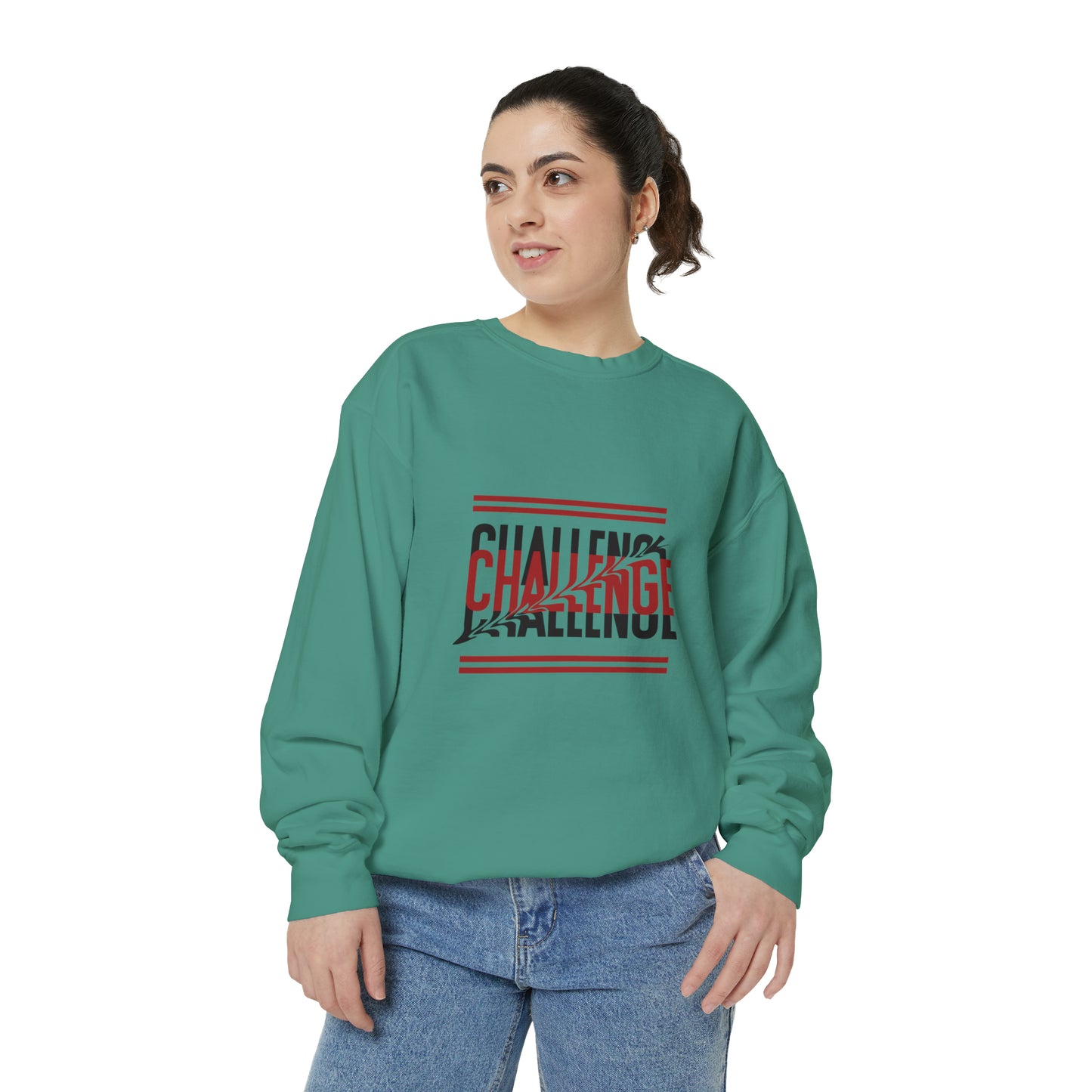 Beautiful Creative Challenge print men and women and Garment-Dyed Sweatshirt