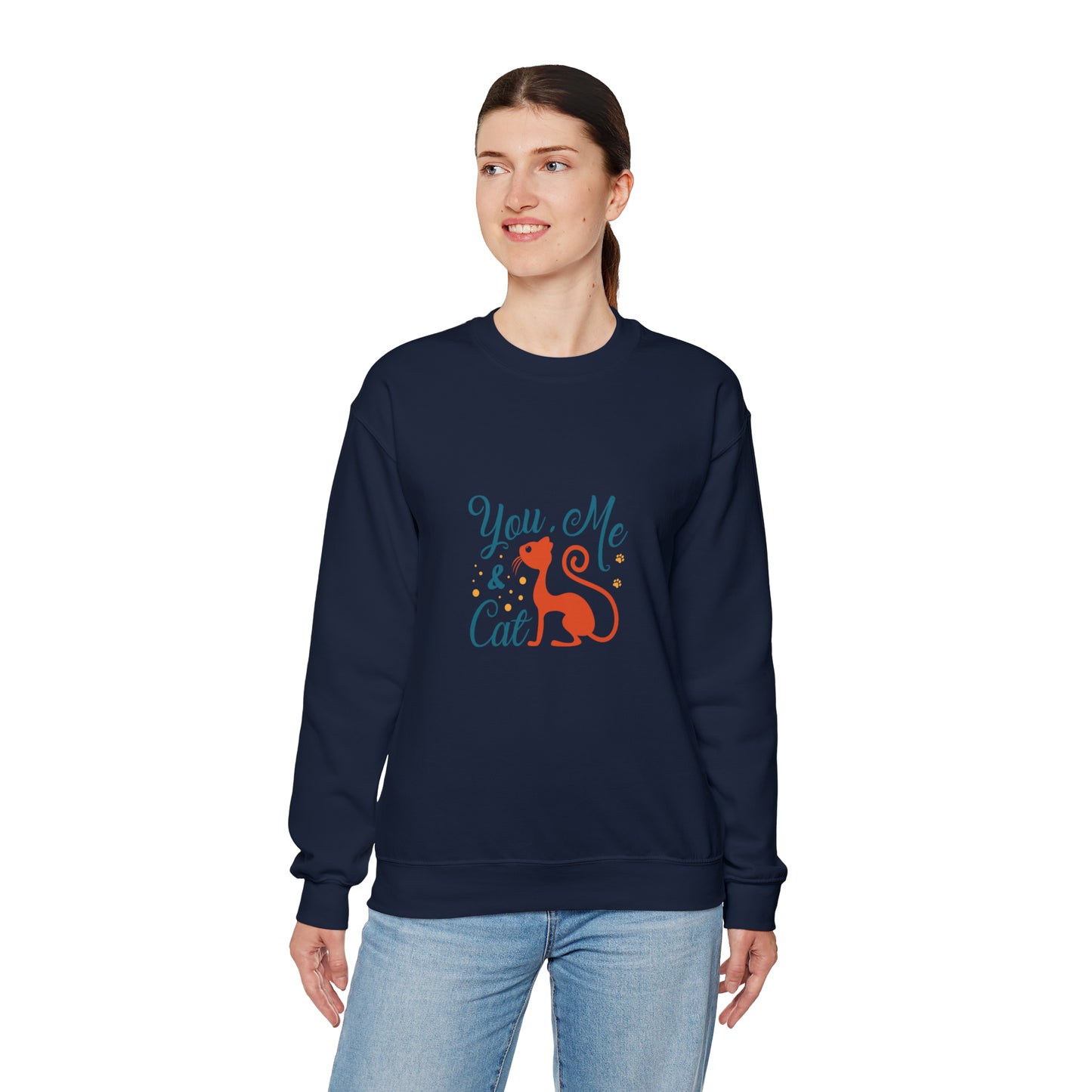 You me and cat Heavy Blend™ Crewneck Sweatshirt for women