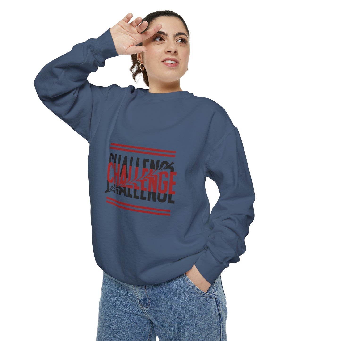 Beautiful Creative Challenge print men and women and Garment-Dyed Sweatshirt