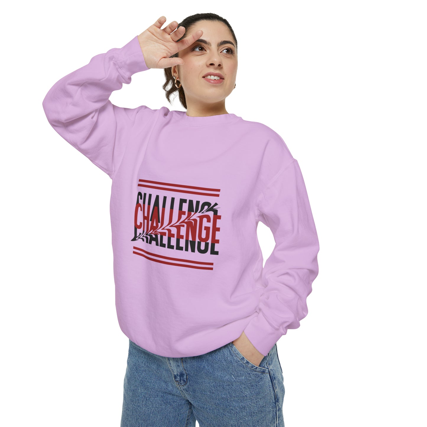 Beautiful Creative Challenge print men and women and Garment-Dyed Sweatshirt