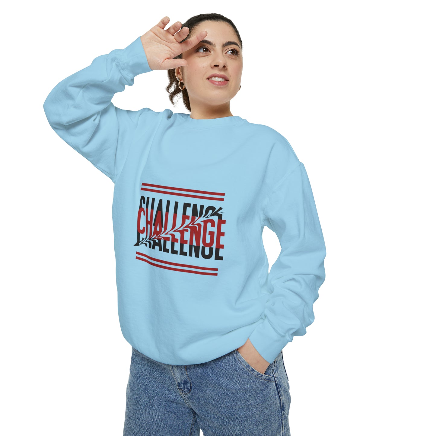 Beautiful Creative Challenge print men and women and Garment-Dyed Sweatshirt