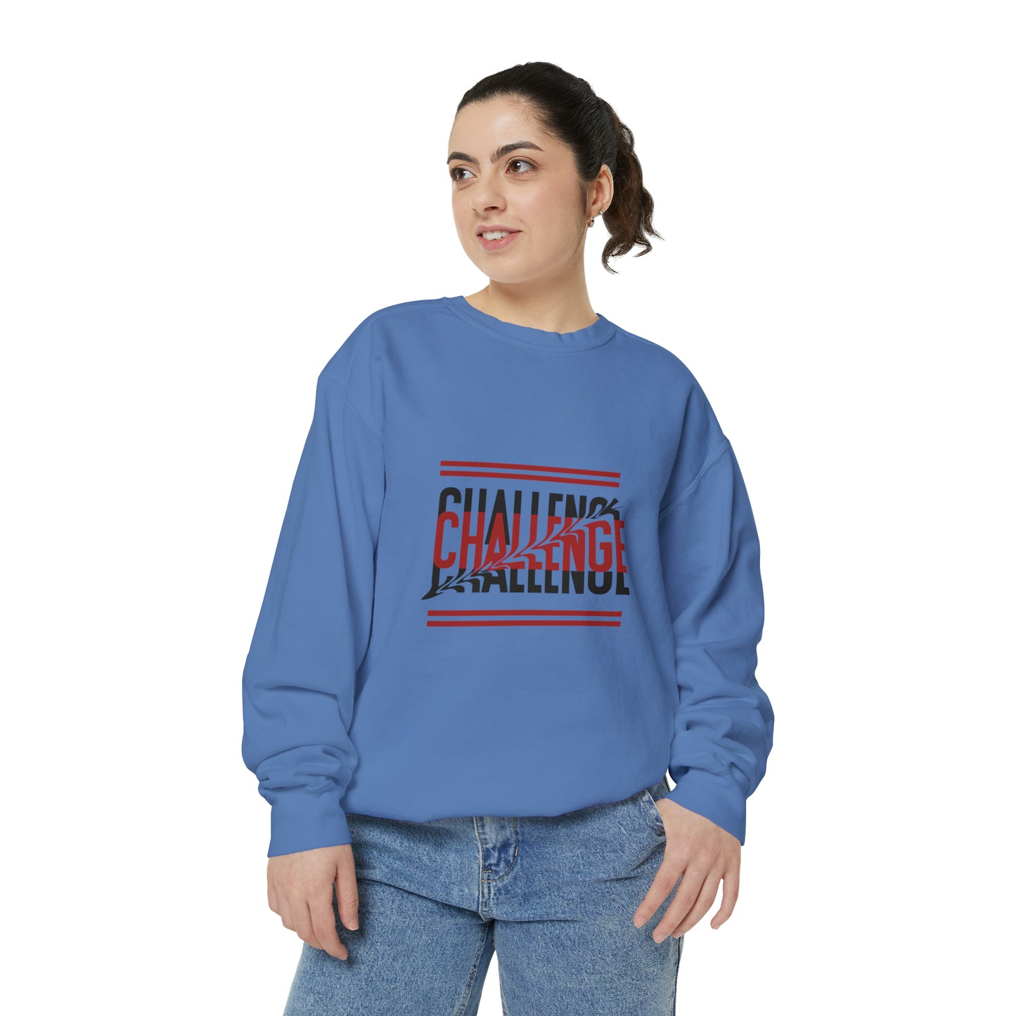 Beautiful Creative Challenge print men and women and Garment-Dyed Sweatshirt