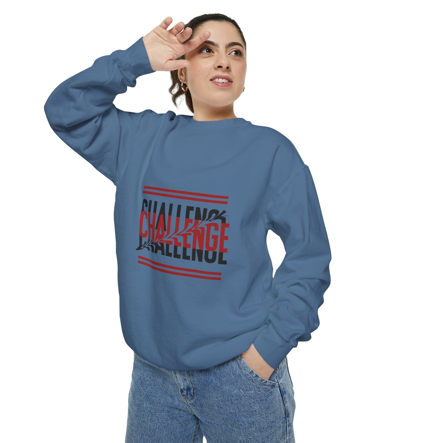 Beautiful Creative Challenge print men and women and Garment-Dyed Sweatshirt