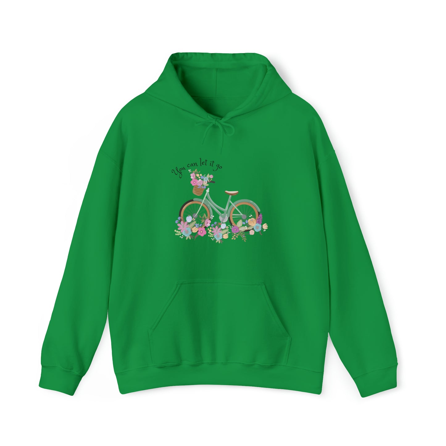 Beautiful and Colourful bicycle with flowers you can let it go Heavy Blend™ Hooded Sweatshirt for women