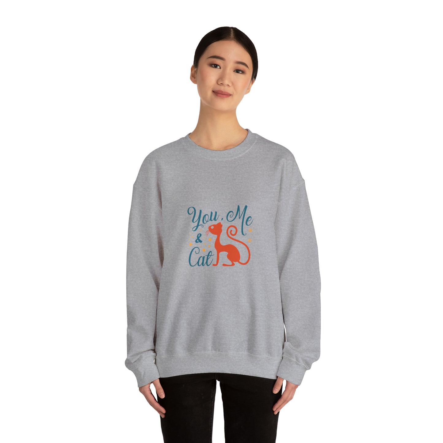 You me and cat Heavy Blend™ Crewneck Sweatshirt for women