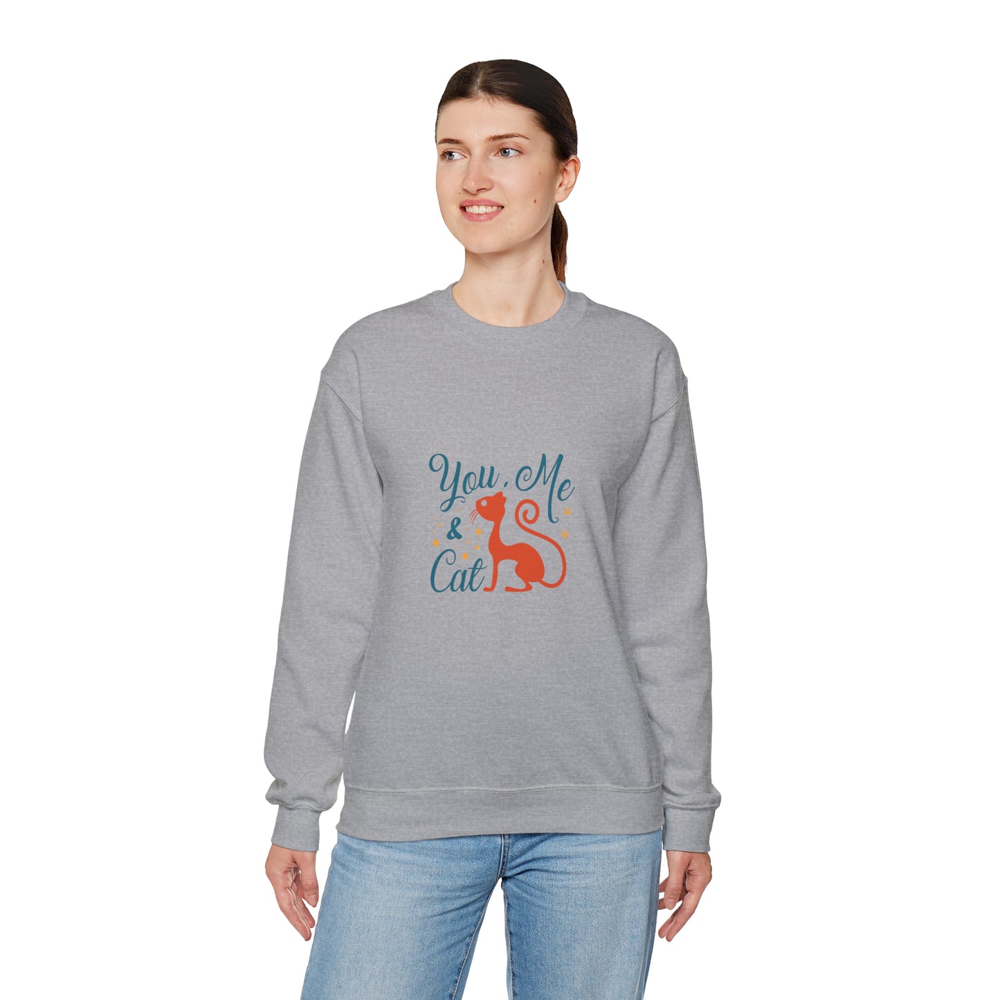 You me and cat Heavy Blend™ Crewneck Sweatshirt for women