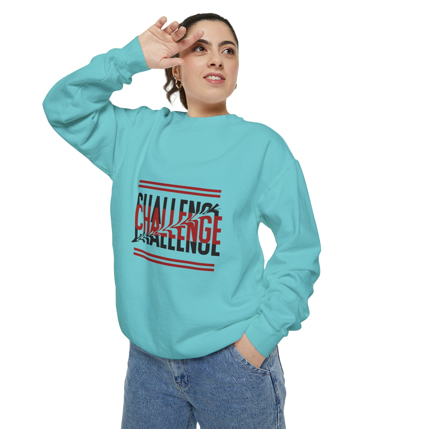 Beautiful Creative Challenge print men and women and Garment-Dyed Sweatshirt