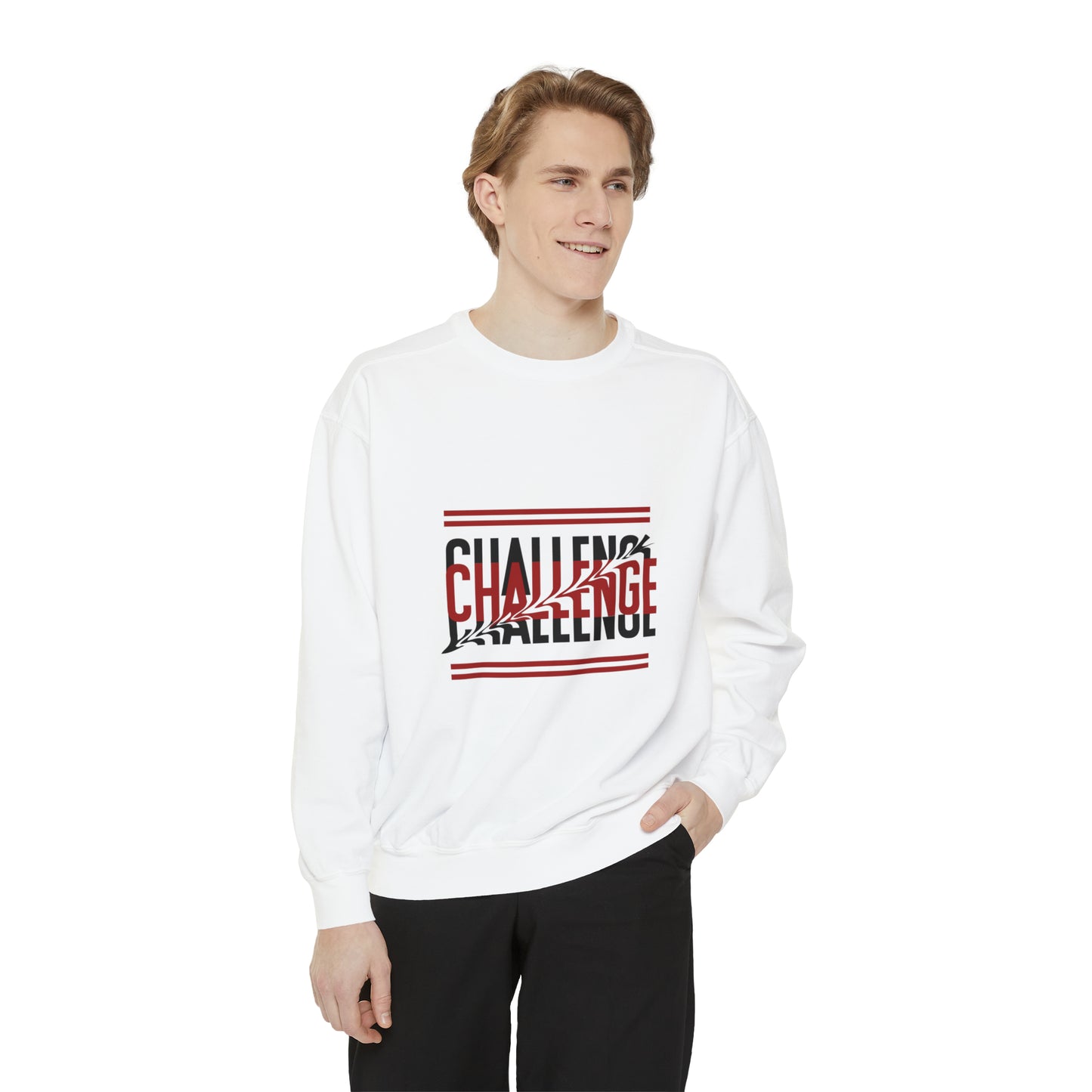 Beautiful Creative Challenge print men and women and Garment-Dyed Sweatshirt