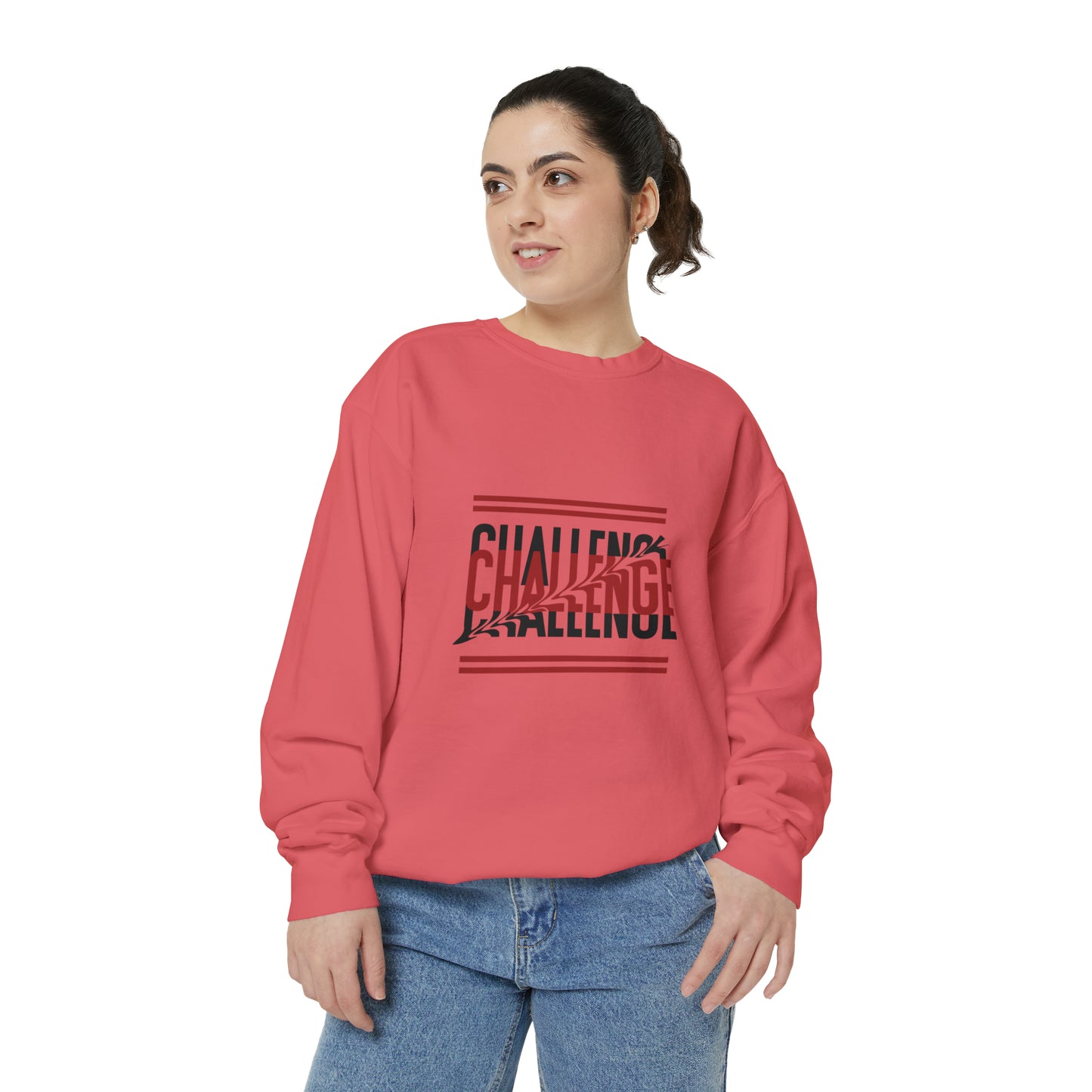 Beautiful Creative Challenge print men and women and Garment-Dyed Sweatshirt