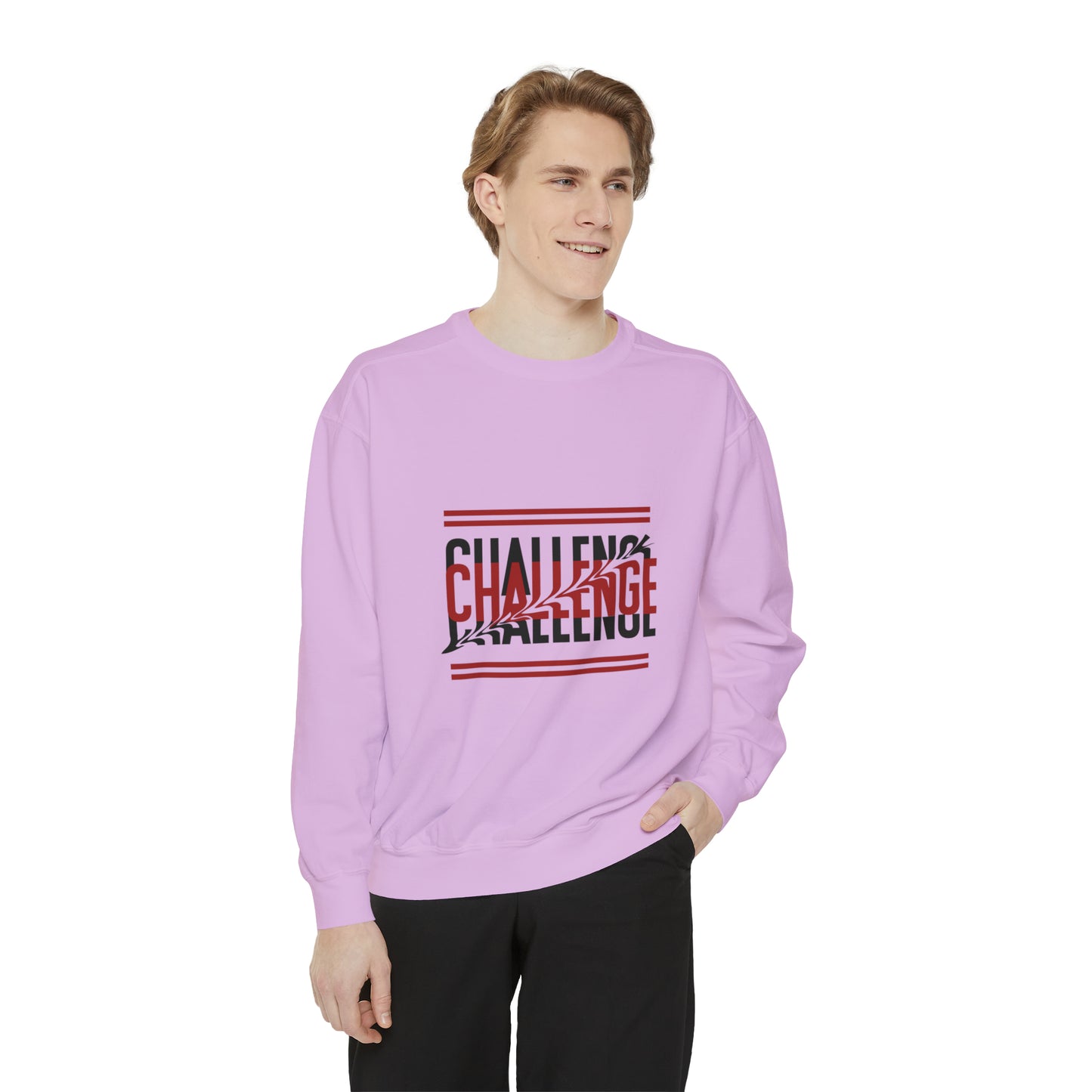 Beautiful Creative Challenge print men and women and Garment-Dyed Sweatshirt