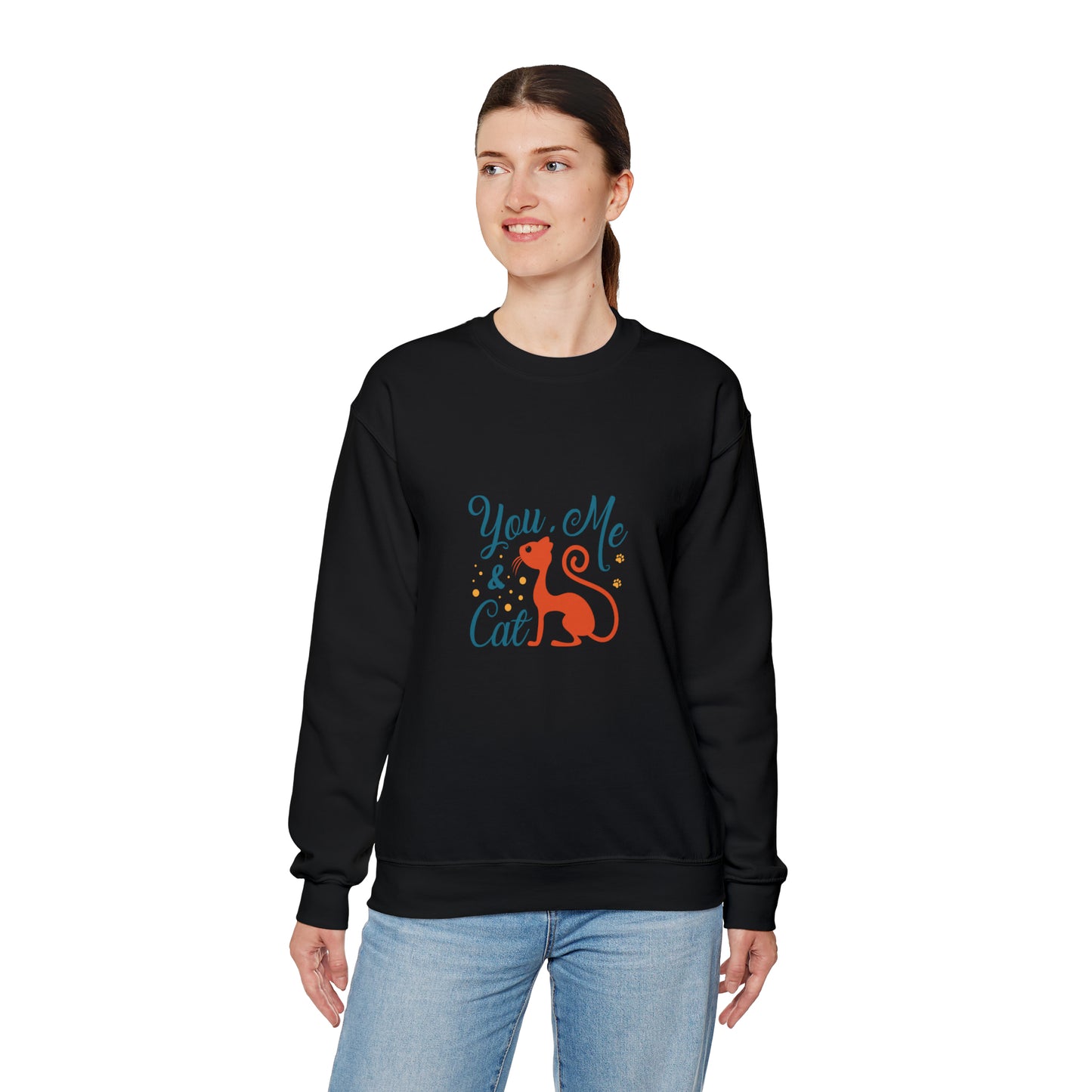You me and cat Heavy Blend™ Crewneck Sweatshirt for women