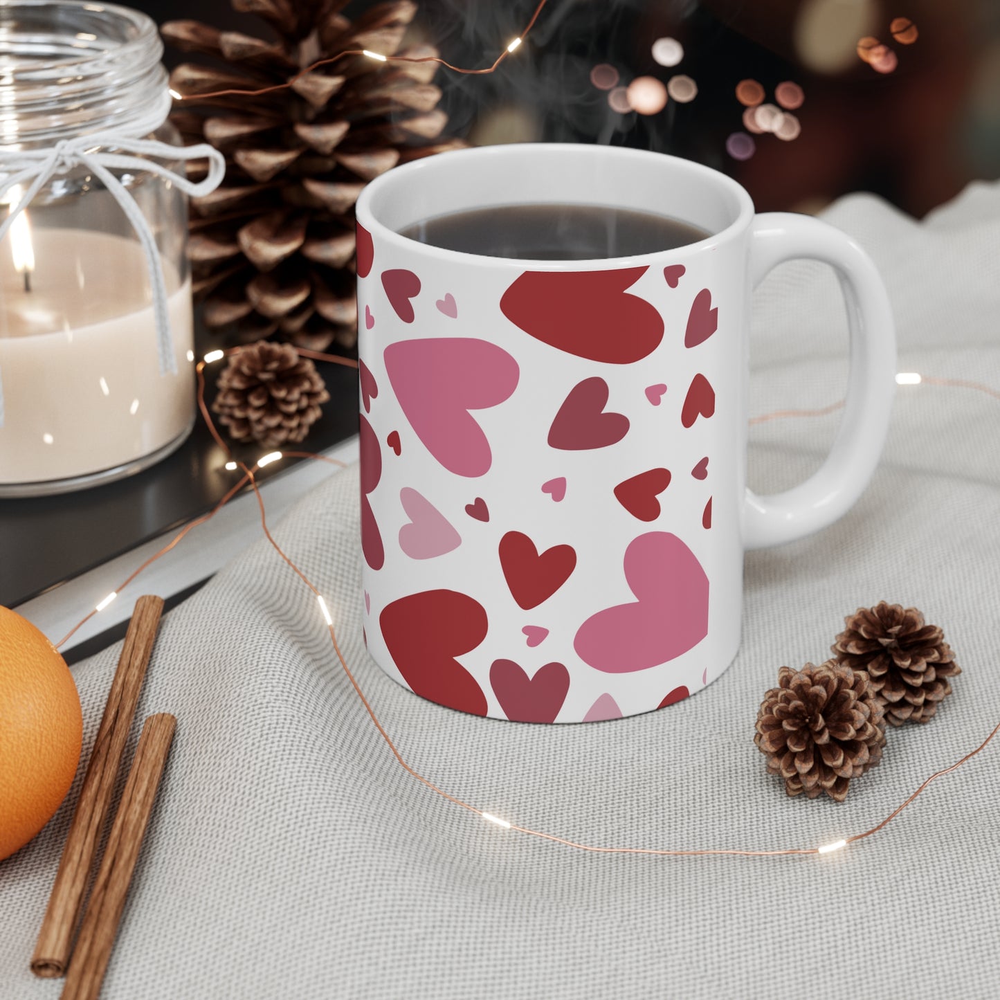 Beautiful red heart coffee Mug 11oz