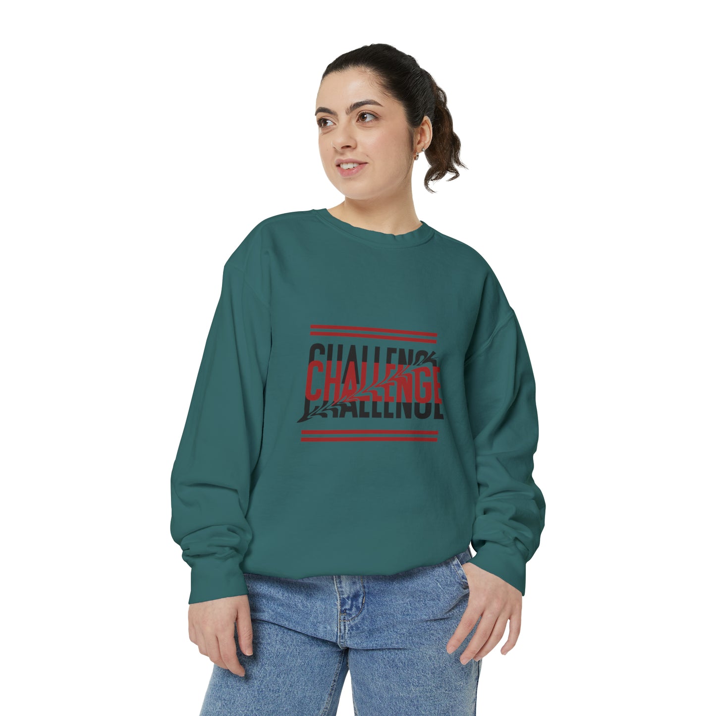Beautiful Creative Challenge print men and women and Garment-Dyed Sweatshirt
