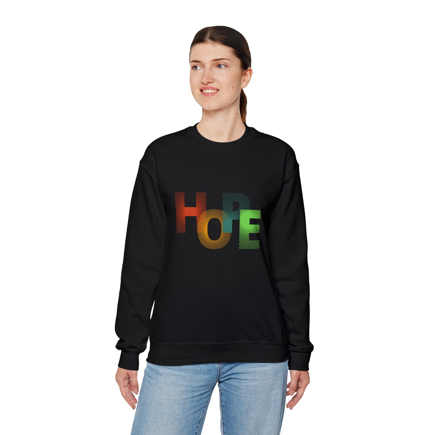 Beautiful and Colourful HOPE Heavy Blend™ Crewneck Sweatshirt for men and women