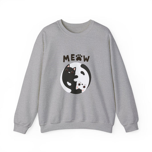 Cute Meow Heavy Blend™ Crewneck Sweatshirt for men and women