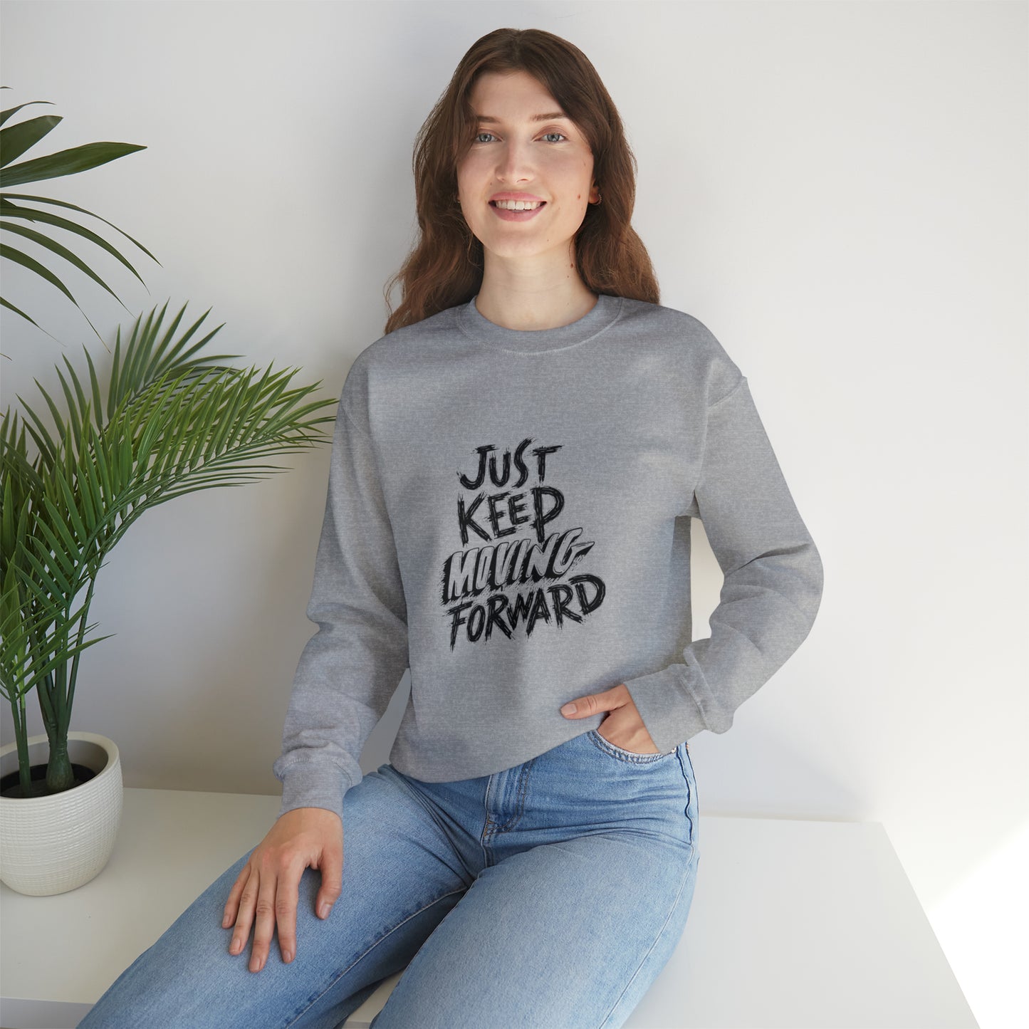 JUST KEEP MOVING FORWARD beautiful  Heavy Blend™ Crewneck Sweatshirt for Men and Women