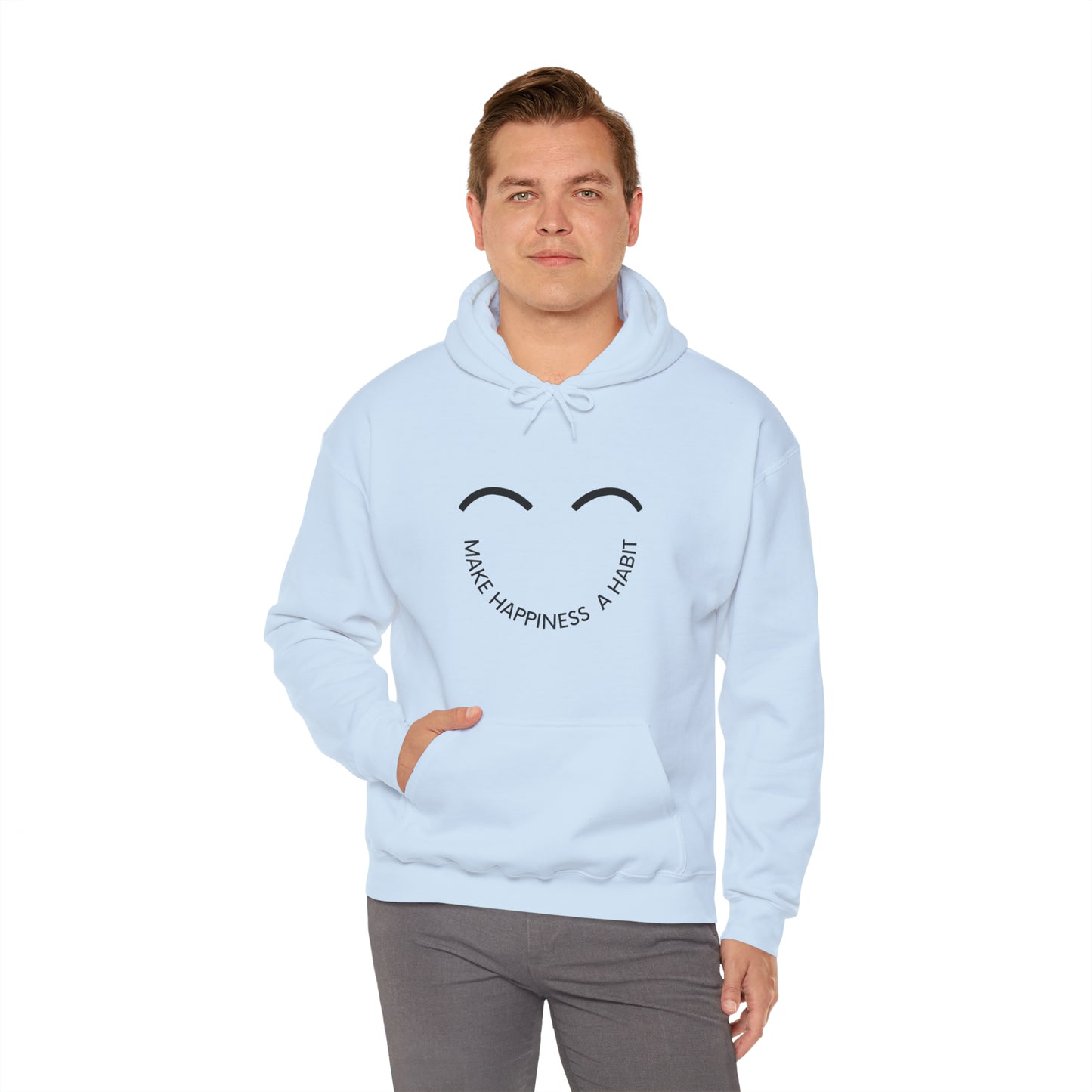 Make happiness a habit Heavy Blend™ Hooded Sweatshirt for men and women