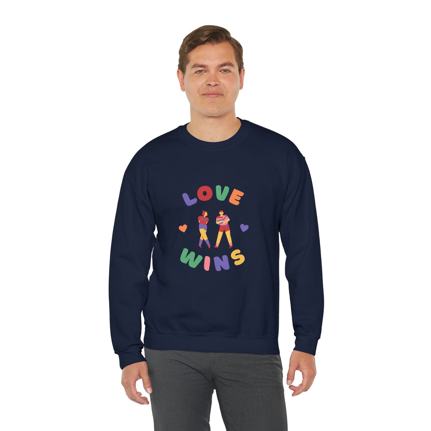 Beautiful LOVE WINS couple Heavy Blend™ Crewneck Sweatshirt for men and women